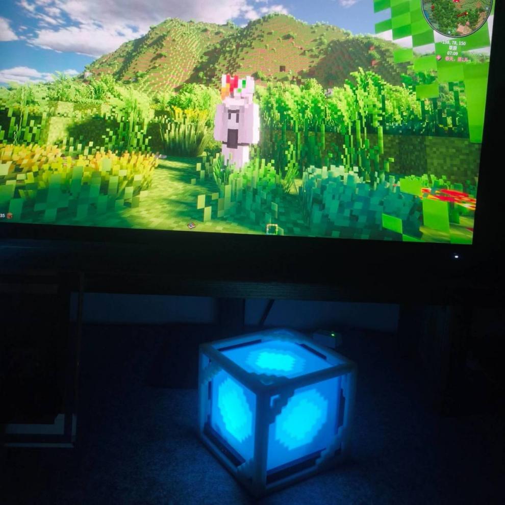 台灣出貨𝓩𝓾𝓾🌟我的世界信標小夜燈 Minecraft遊戲周邊 麥塊小夜燈 麥塊擺件 可充電夜燈 麥塊模型 氛圍燈 禮物 | 蝦皮購物