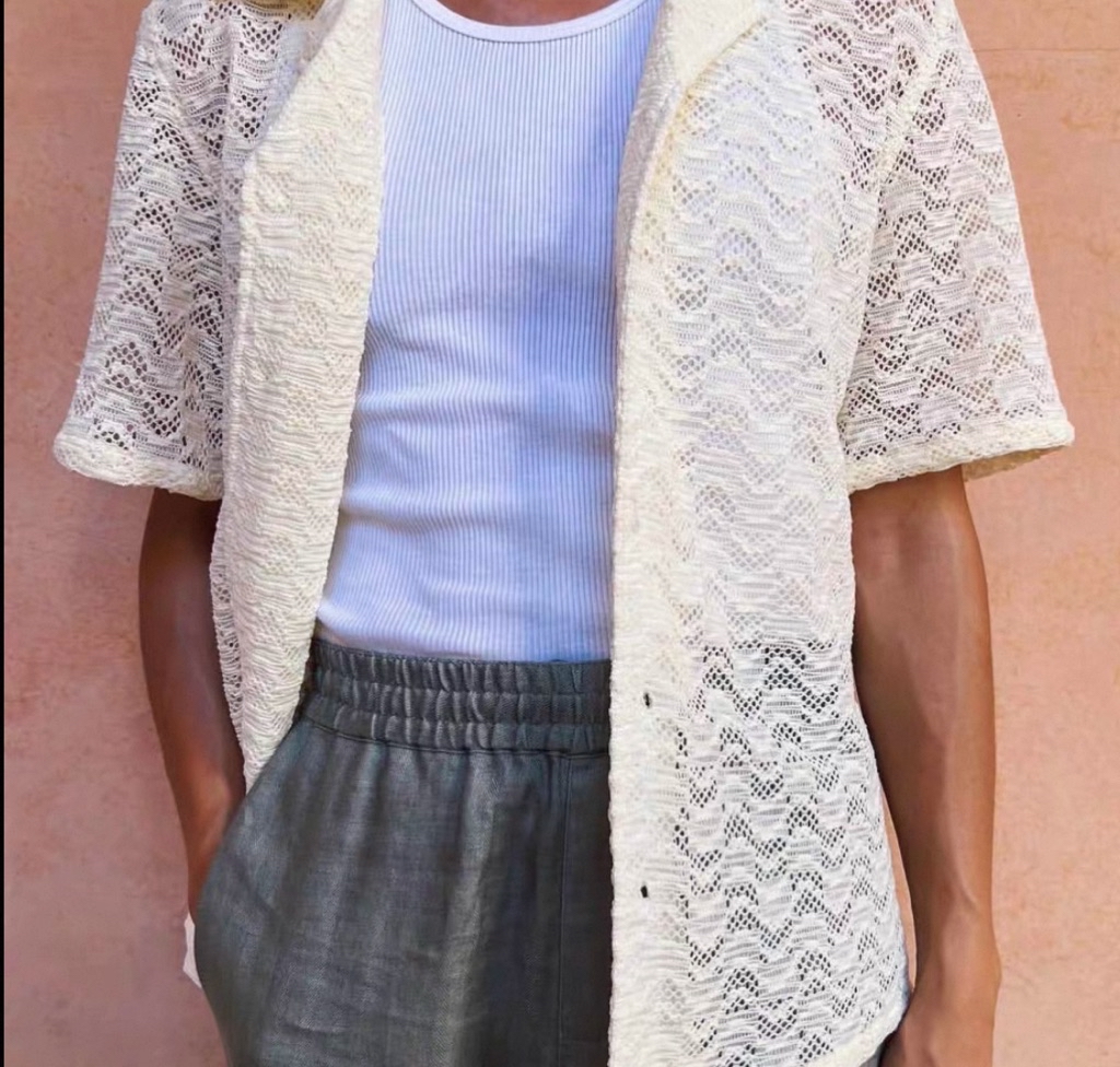 AIMÉ LEON DORE LACE RESORT 縷空24洞洞短袖襯衫兩色美國潮流