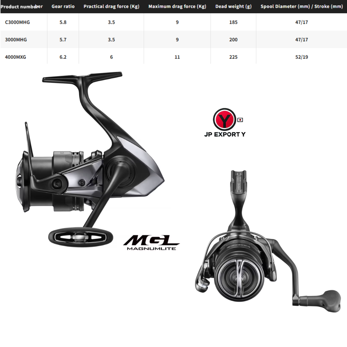 2023 SHIMANO EXSENCE XR C3000M C3000MHG 3000MHG 4000MXG Mulinelli da pesca Ruota da pesca in acqua salata  18