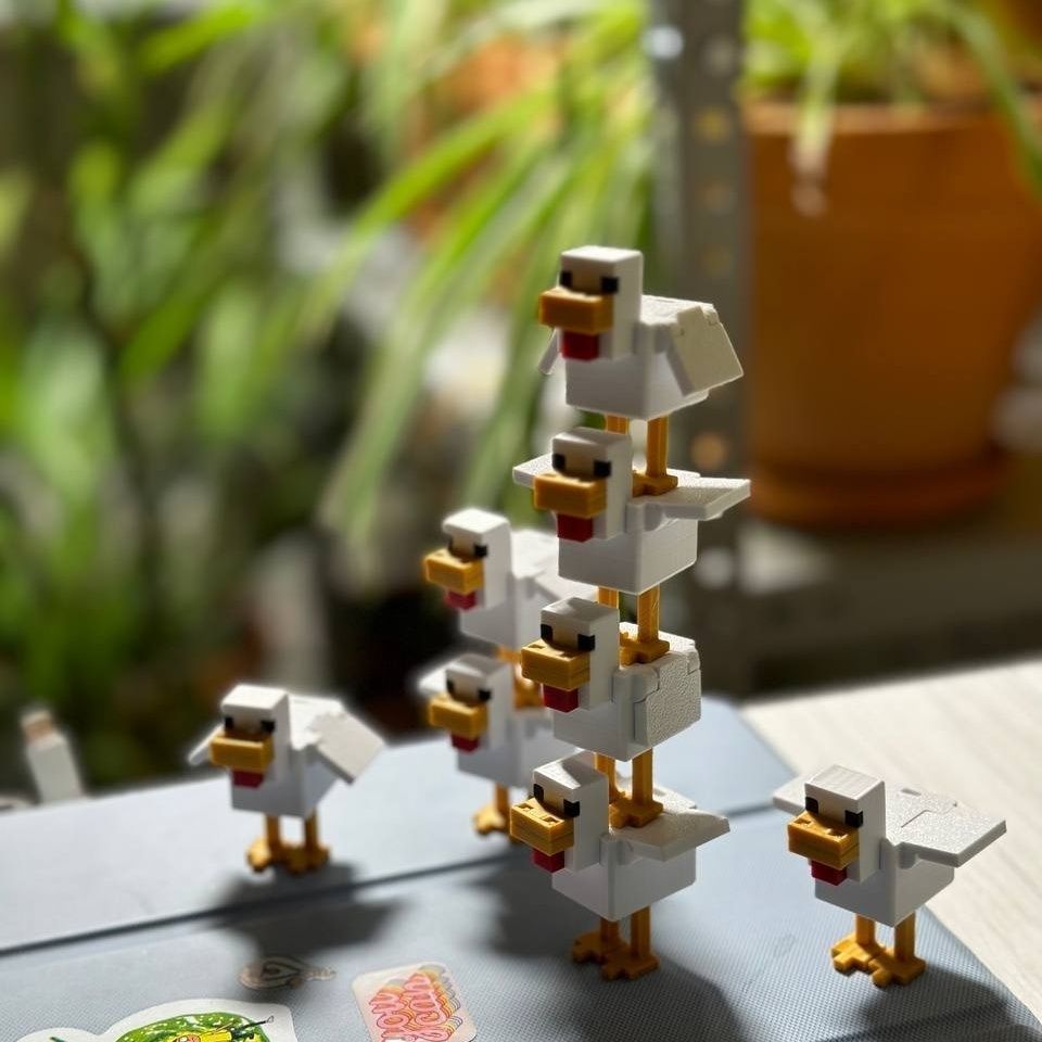 我的世界麥塊白羽雞 3D打印可動像素雞公仔 趣味麥塊白雞公仔 MC白羽雞公仔擺件造型鑰匙圈 麥塊桌面擺件 好笑小物像素風 | 蝦皮購物