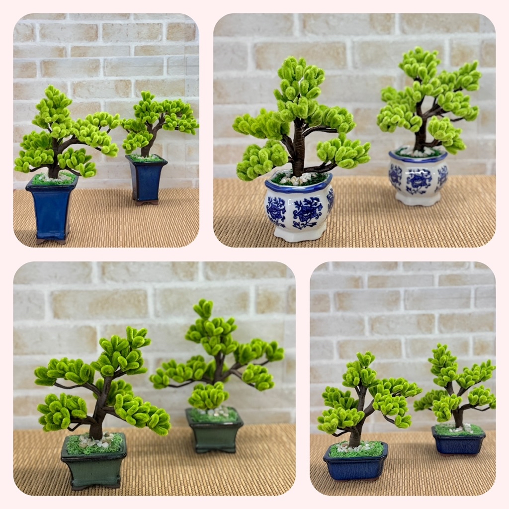 放青松 綠化小物 松柏盆栽 年節擺飾 送禮盆栽毛根扭扭棒(成品） | 蝦皮購物