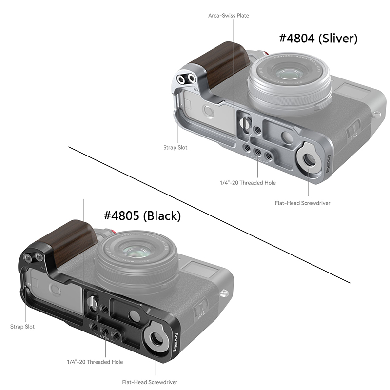 兔大叔 含稅 SmallRig 4804 銀 4805 黑 木質手柄 L型支架 for X100VI X100V | 蝦皮購物
