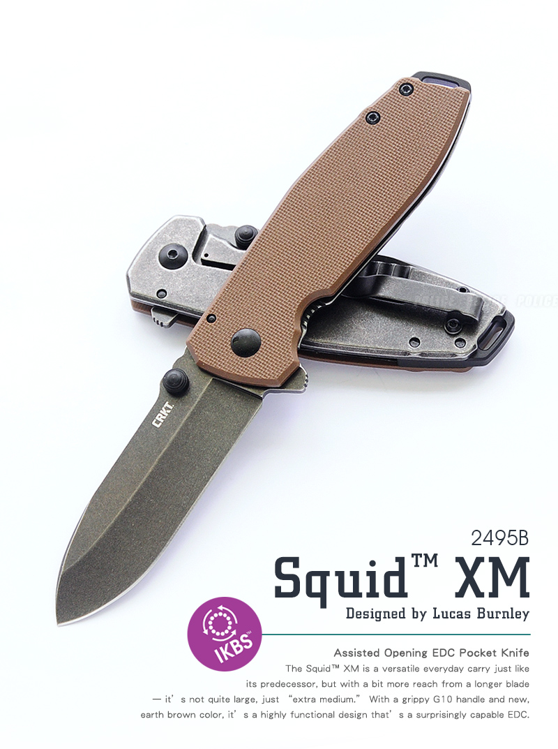 【史瓦特】CRKT Squid™ XM 折刀/D2石洗刀刃/G10柄(#2495B)/建議售價:2950. | 蝦皮購物