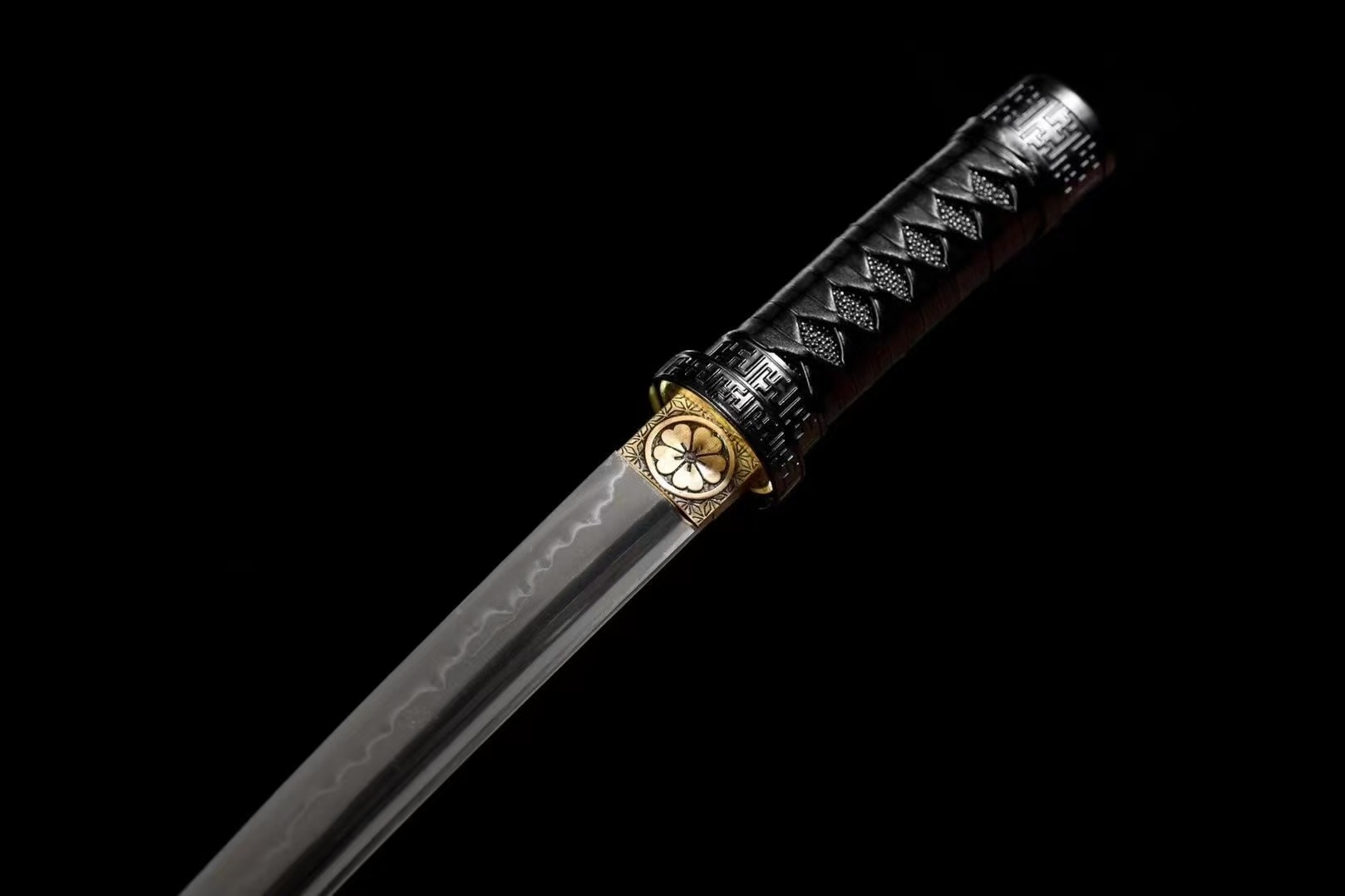 武具　刀装具　日本刀　模造刀　 肋差   短刀 12寸 玄鋒武士刀 廠家直銷】12寸T10燒刃《櫻川》短刀武士刀日本刀肋差居合刀