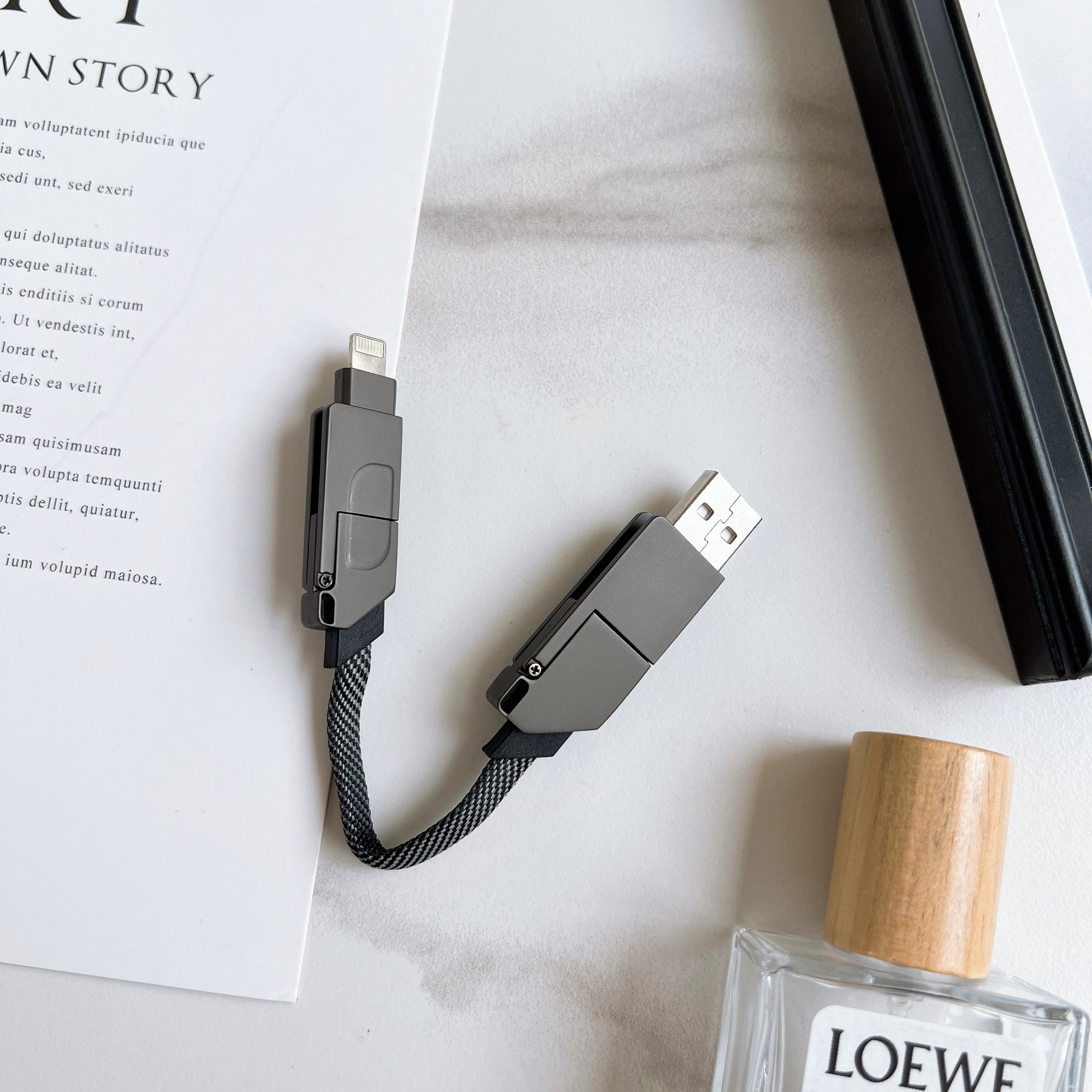 六合一鑰匙扣短線 100W快充充電線 隨身攜帶 適合多設備 Type-C Micro-USB 水果頭 手機 平板 快充 | 蝦皮購物