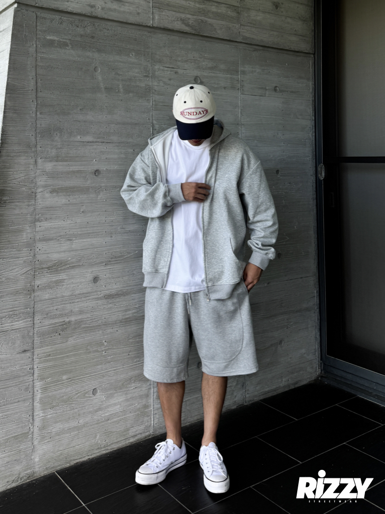 『Rizzy』美式cleanfit拉鍊連帽薄外套 cleanfit 灰色棉外套 連帽外套 美式嘻哈 | 蝦皮購物