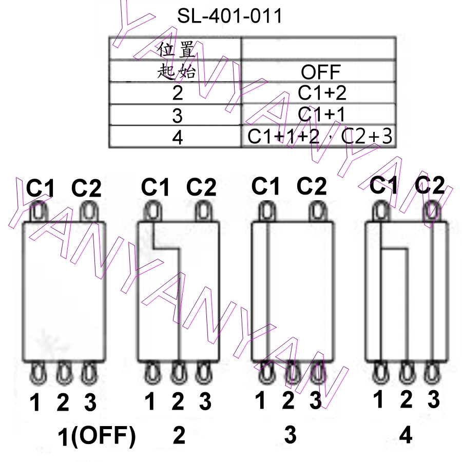 電子1 01開關 SL-401 吹風機零件維修 5腳 4檔12A 125V | 蝦皮購物