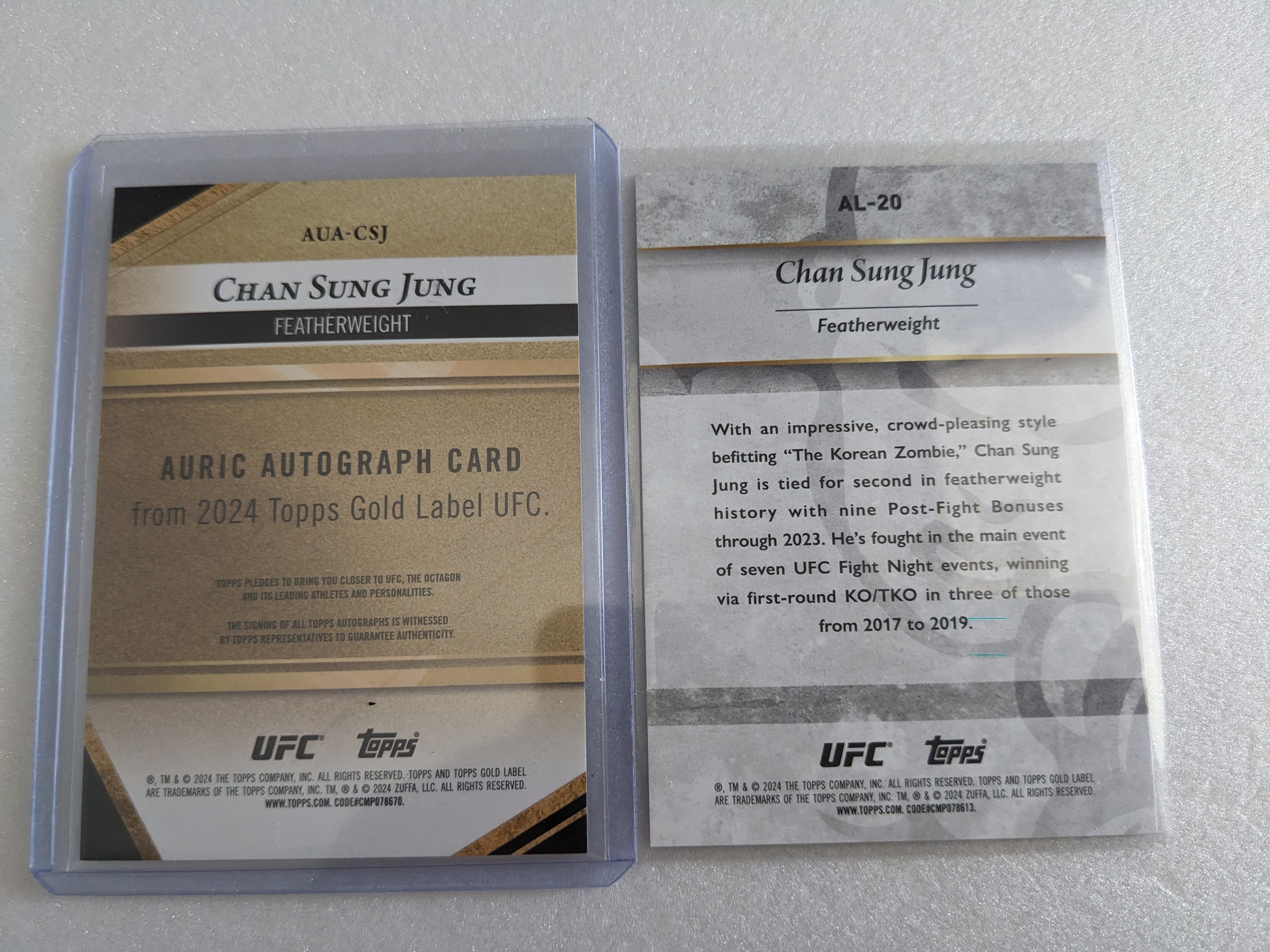 限量25張 2024 Topps Gold Label UFC Chan Sung Jung 鄭讚成 親筆簽名卡 | 蝦皮購物