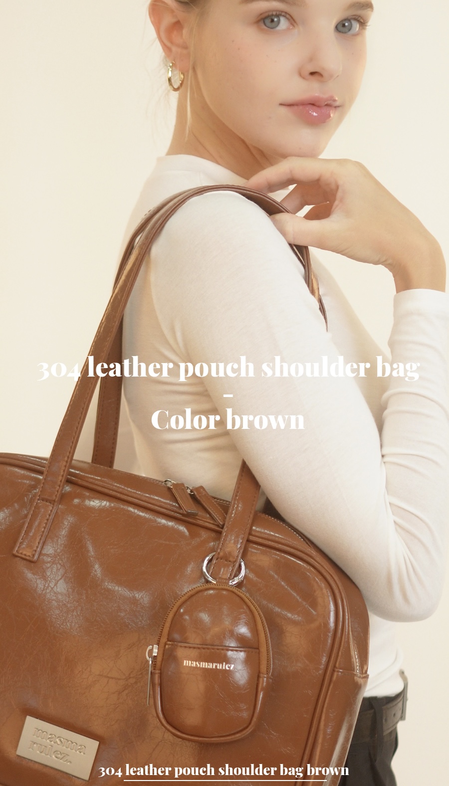 ◆masmarulez◆ 304 leather pouch shoulder bag Brown 5011553 304 leather pouch shoulder bag _ Brown : Masmarulez [마스마룰즈]