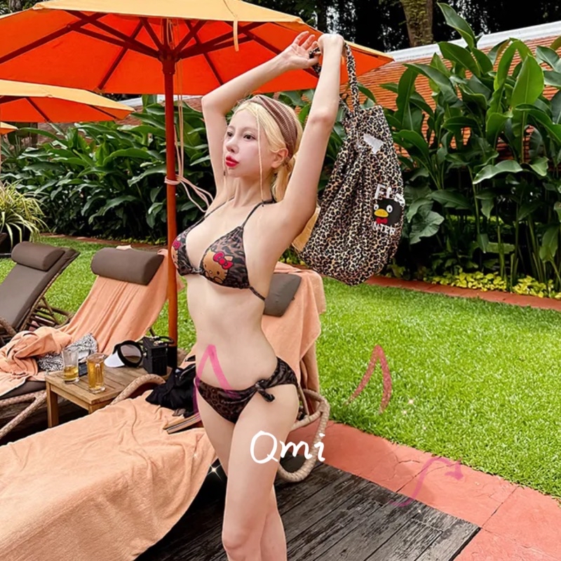 AVAIL聯名KITTY 粉色豹紋泳裝