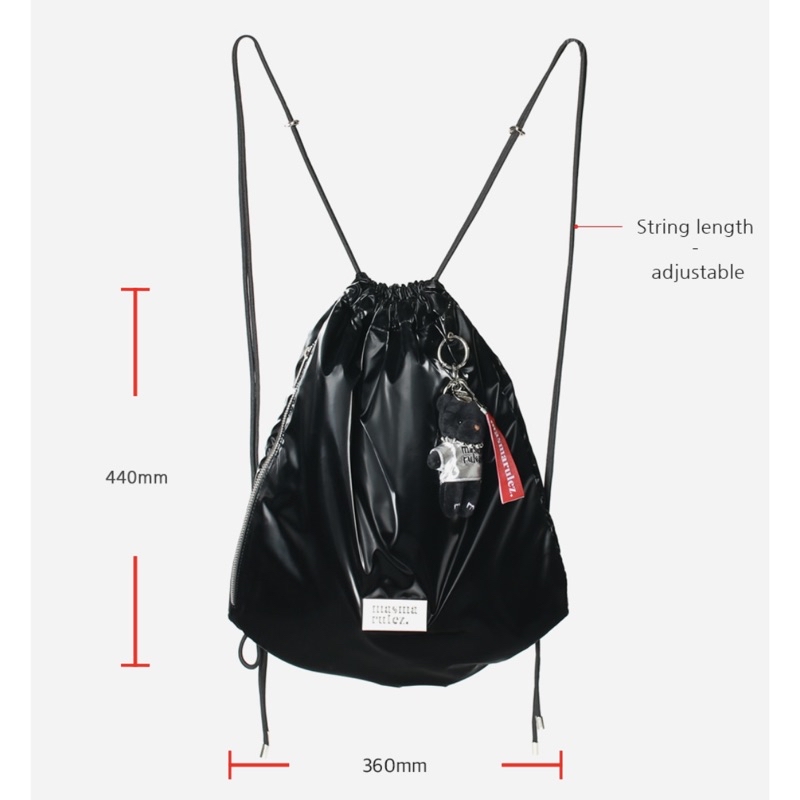 【masmarulez】韓国人気★ 304 Gym Sack String Bag 304 Gym sack string bag _ Glittery black masmarulez官方網站