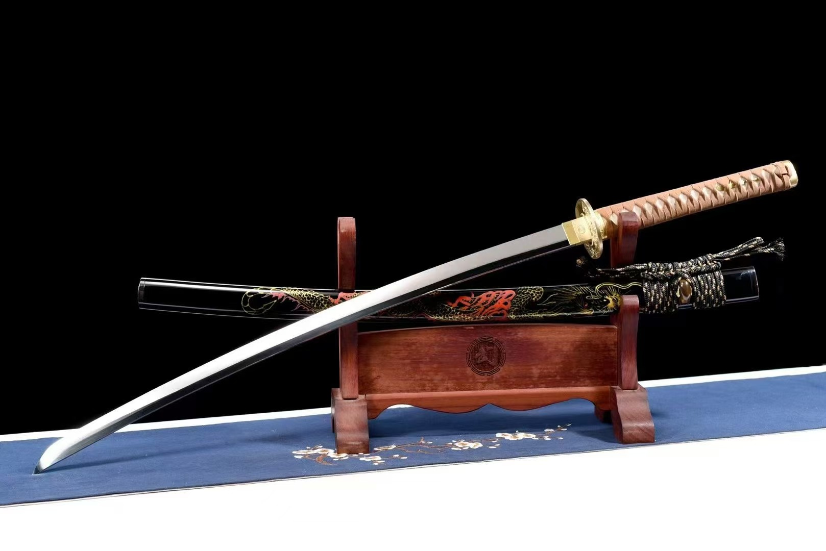 【高端系列】高亮度鏡面銅裝武士刀《騰龍鏡面打刀》日本刀 肋差 居合刀 Katana 打刀 武士刃 日式刀 太刀 未開刃 | 蝦皮購物