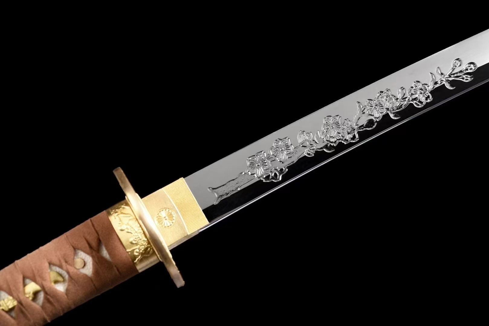 【高端系列】高亮度鏡面銅裝武士刀《騰龍鏡面打刀》日本刀 肋差 居合刀 Katana 打刀 武士刃 日式刀 太刀 未開刃 | 蝦皮購物