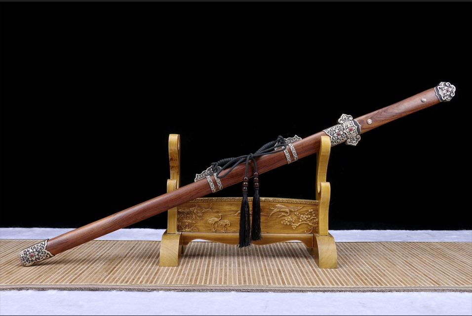 千羽】龍泉刀劍百花唐橫刀高顏值素裝型唐劍百煉花紋鋼一體古法鍛造寶劍