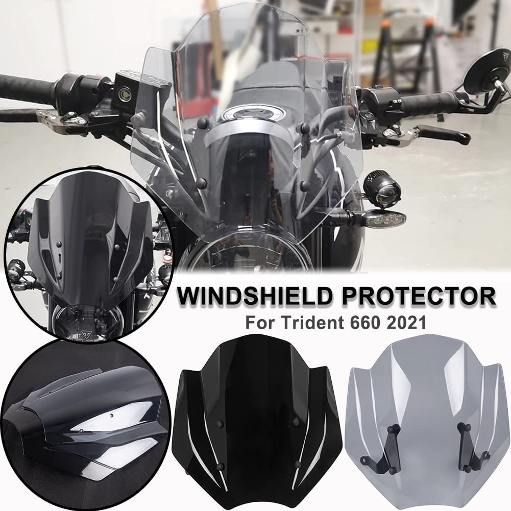 USBDMX Moto Pare Brise Pour Trident 660 Pour Trident660 2021 2022 Moto Accessoires Pare-Brise Vent Déflecteur Pare-Brise Carénage Déflecteur Couverture Déflecteurs Pour Moto (Couleur : 1