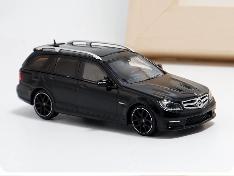 Modèle Réduit 1/64 Mercedes-Benz C63 AMG Edition 507 Wagon Noir, Flame, Neuf