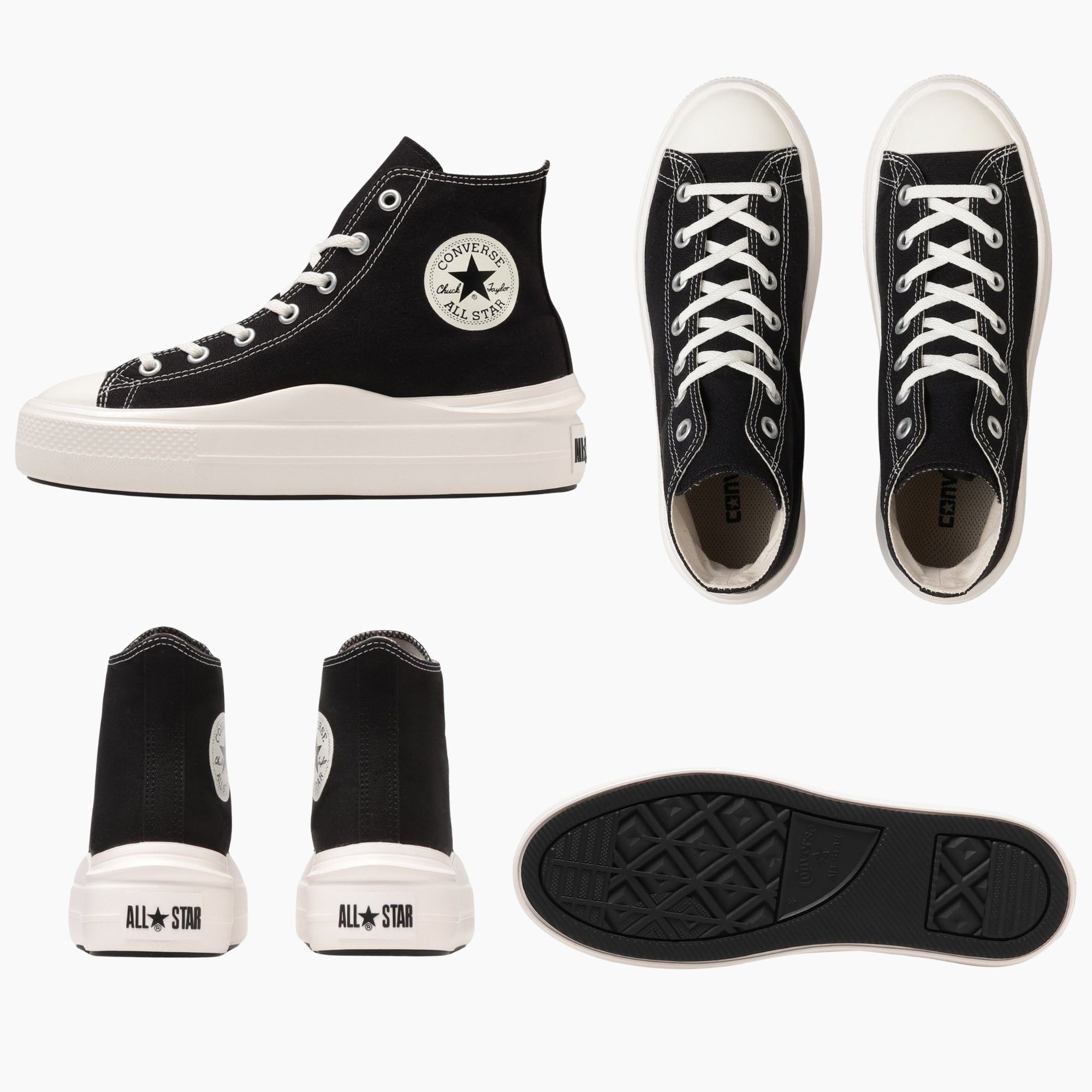 【CHII】日本限定 Converse ALL STAR LIGHT PLTS Ⅱ 高筒 波浪厚底 黑色 白色 淺灰 | 蝦皮購物