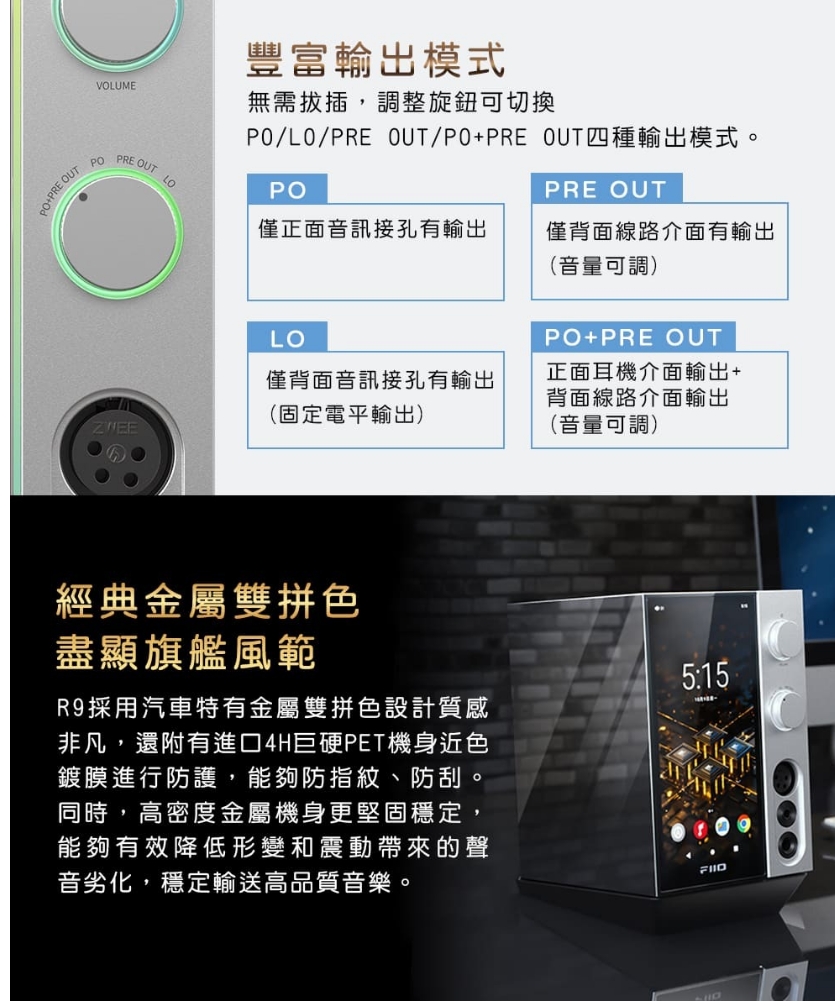 FiiO R9 桌上型旗艦 無線藍牙音樂解碼播放器