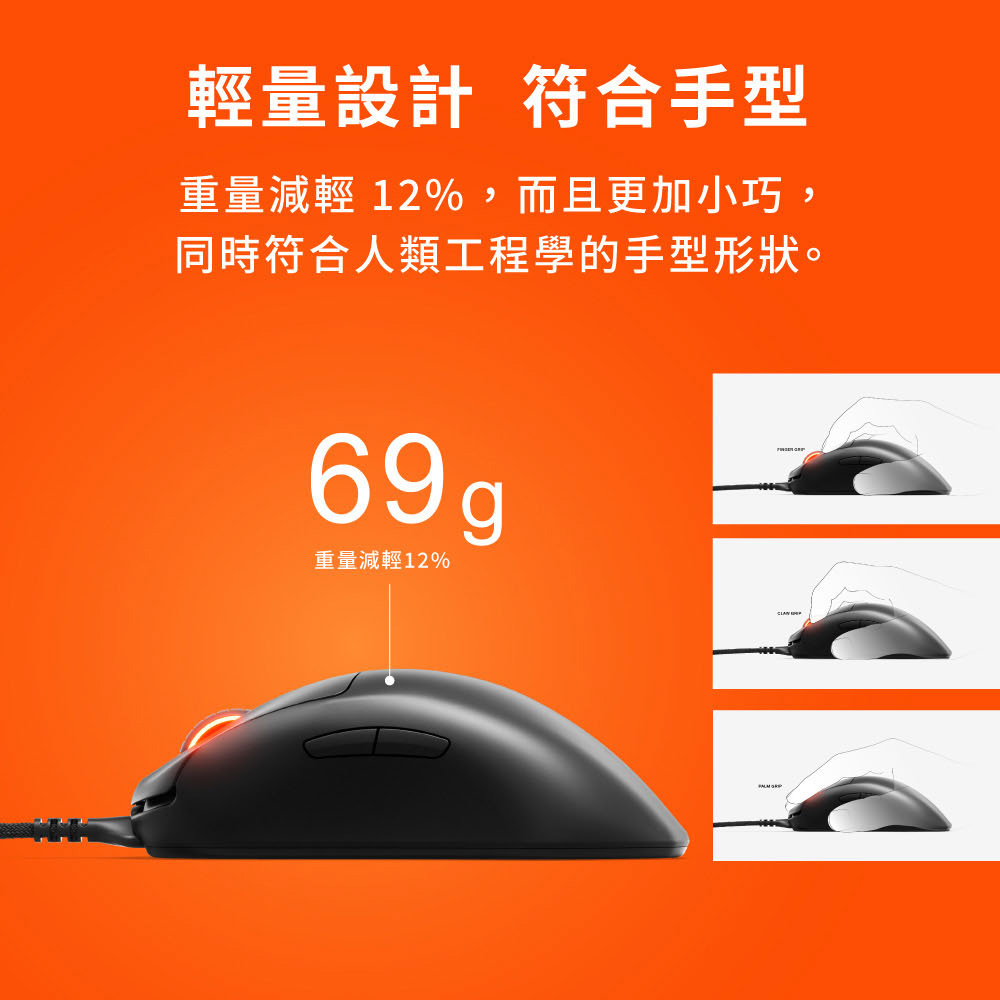 SteelSeries 賽睿 Prime【有線電競滑鼠】69g超輕量/光學滑鼠/TrueMove Pro感應器 | 蝦皮購物