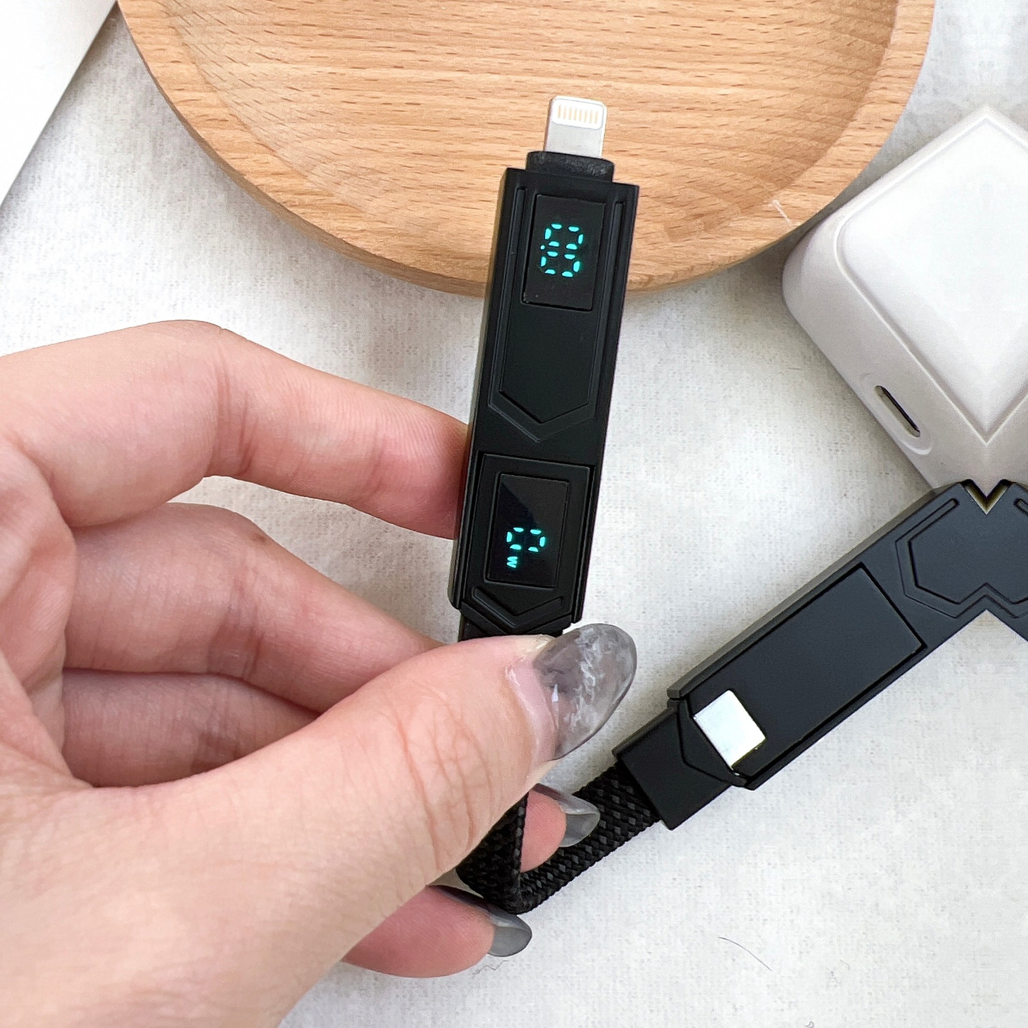 六合一鑰匙扣短線 100W快充充電線 隨身攜帶 適合多設備 Type-C Micro-USB 水果頭 手機 平板 快充 | 蝦皮購物