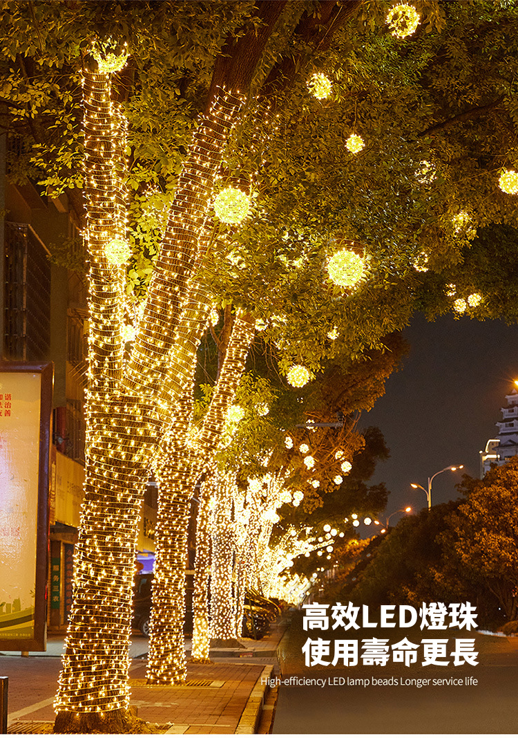 台灣現貨 LED繞樹燈串 聖誕燈 全電壓插電 24V燈串 小彩燈閃燈 戶外防水 裝飾霓虹燈氛圍燈 社區街道亮化 聖誕燈串 | 蝦皮購物