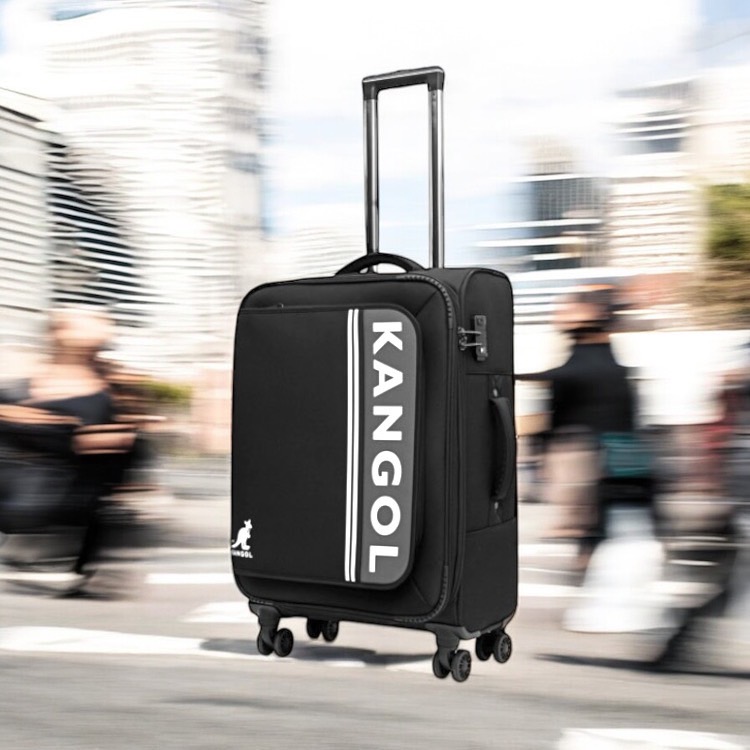 KANGOL 英國袋鼠 經典LOGO布面行李箱 超輕量24吋旅行箱 商務箱 布箱 防盜拉鍊 | 蝦皮購物