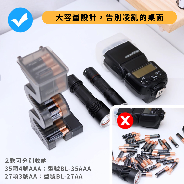 又敗家KIWIFOTOS大容量安全電池收納盒架BL-27AA/27顆3號或BL-35AAA/35顆4號附電量檢測器電池盒 | 蝦皮購物