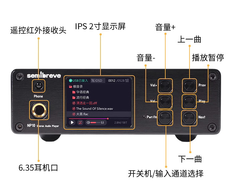 NP10 無損音樂播放器 藍芽DAC一體機 前級放大 耳機+RCA+光纖+同軸+USB+藍芽+U盤 | 蝦皮購物