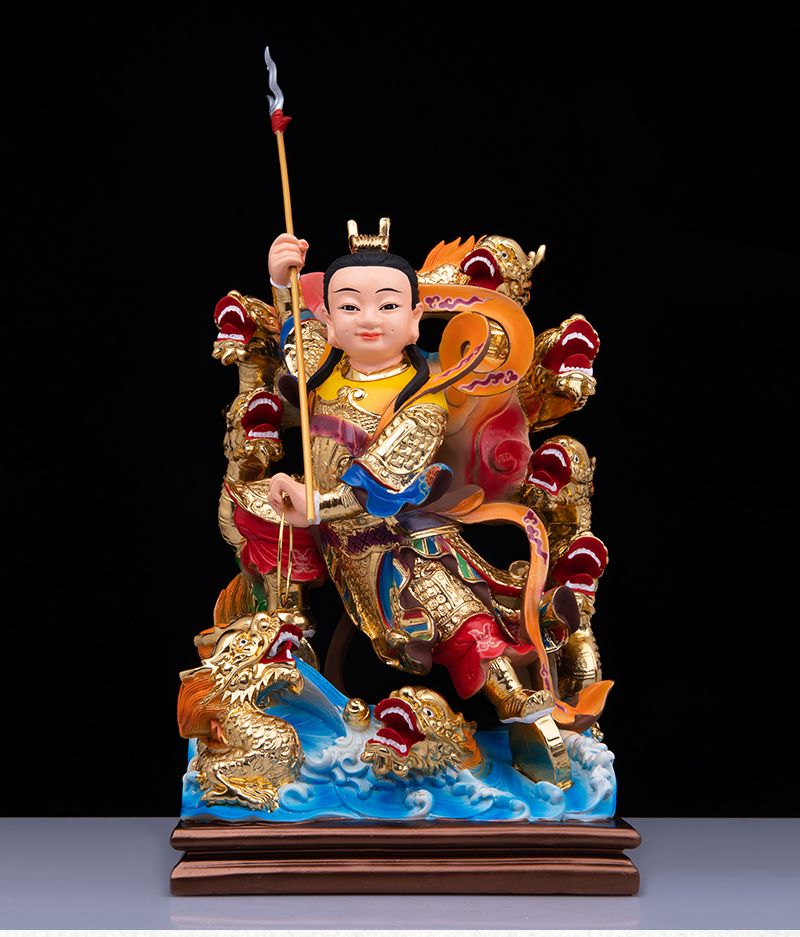 優化 三太子神像 4寸三頭六臂哪吒三太子神像護法將軍中壇帥雙輪九龍太子像擺件 | 蝦皮購物