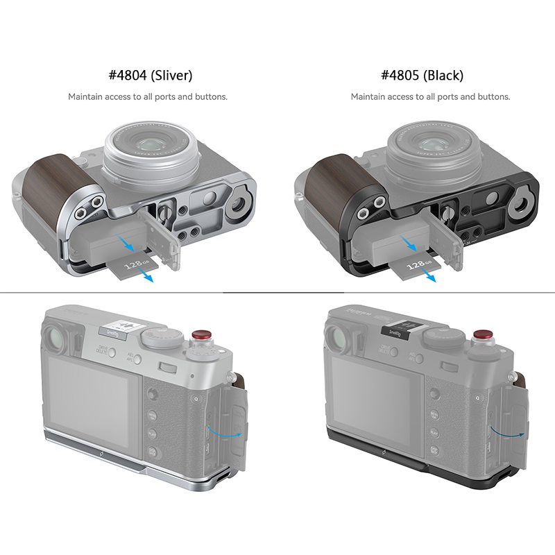 兔大叔 含稅 SmallRig 4804 銀 4805 黑 木質手柄 L型支架 for X100VI X100V | 蝦皮購物