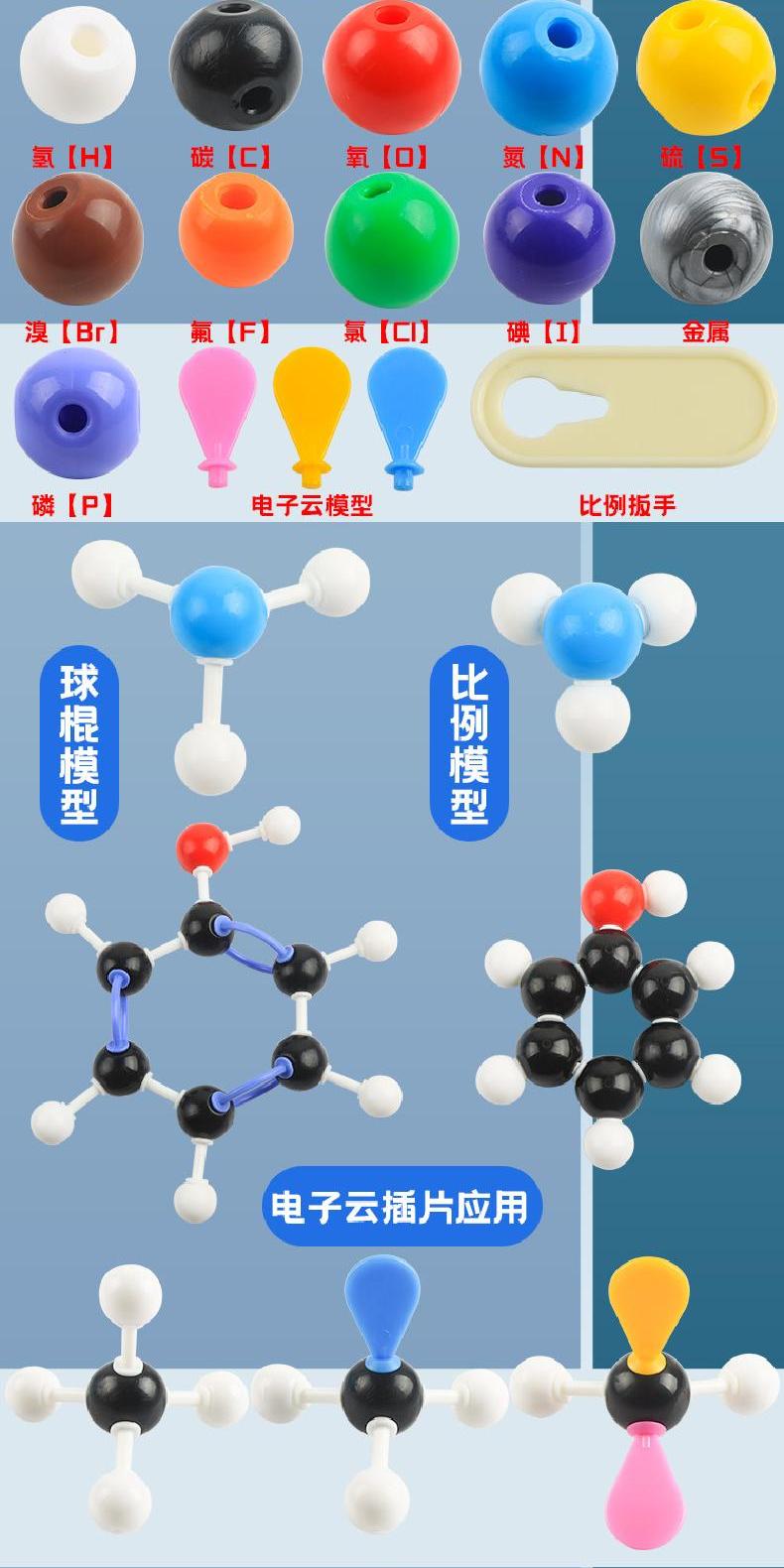 🌈「學校專用」科學教具 球棍模型初高中化學分子結構模型比例模型有機物無機物拼接1032S | 蝦皮購物