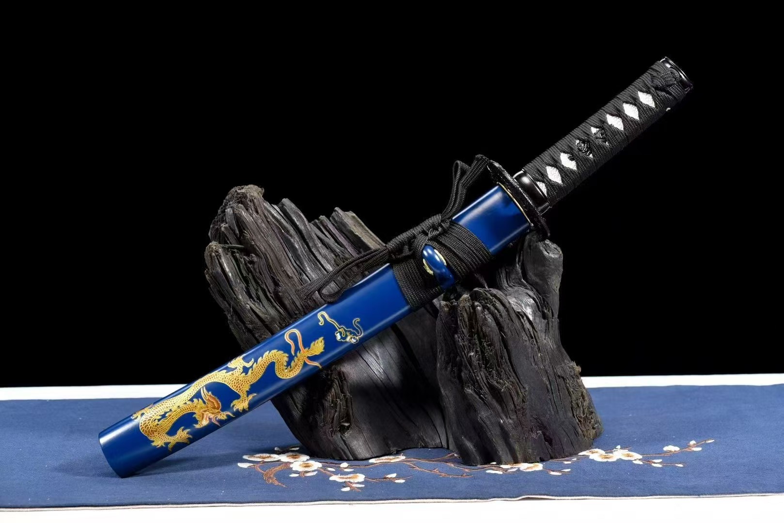 廠家直銷】12寸短刀《小藍龍》日本刀肋差居合刀Katana 打刀武士