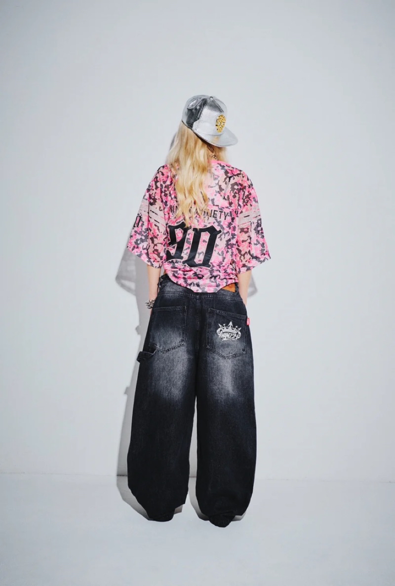 9090 King Logo Double Knee Buggy Pants | 蝦皮購物