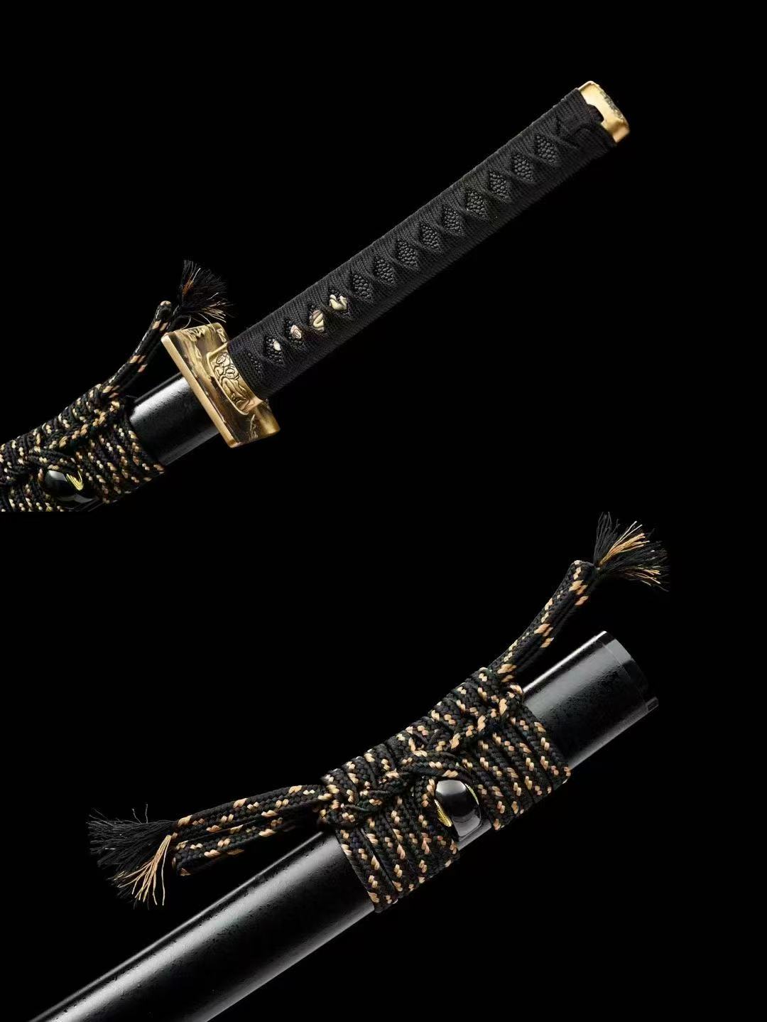 武具　刀装具　日本刀　模造刀   居合刀 『素影鏡面打刀』 超美武士刀】S7鏡面黑武士Katana 居合道打刀日式刀太刀收藏真刀