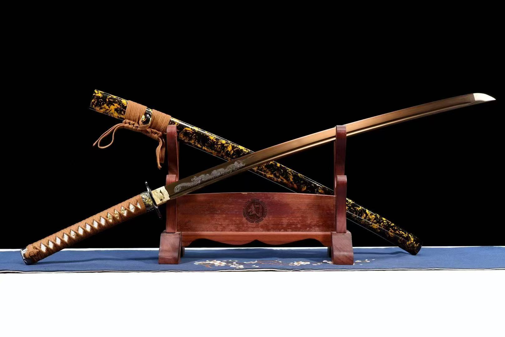 【廠家直銷】碳鋼烤金《神龍寒鋒》武士刀 肋差 協差 居合刀 Katana 居合道 打刀 日式刀 太刀 收藏真刀劍 未開刃 | 蝦皮購物