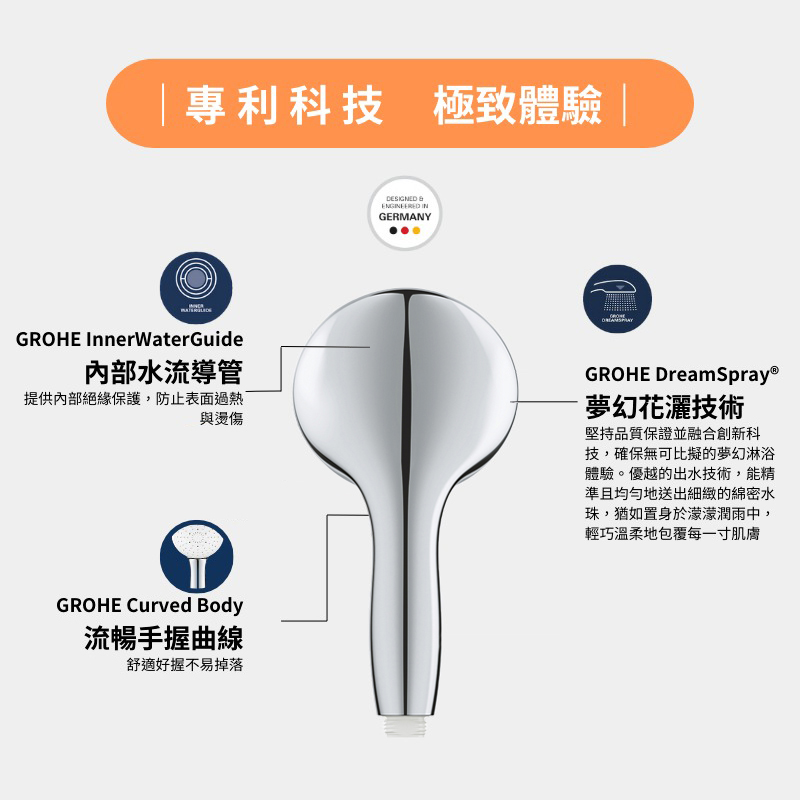 GROHE｜TEMPESTA 110 單段式蓮蓬頭（鉻色/圓型）27852003 單段式 蓮蓬頭 GROHE 衛浴 | 蝦皮購物