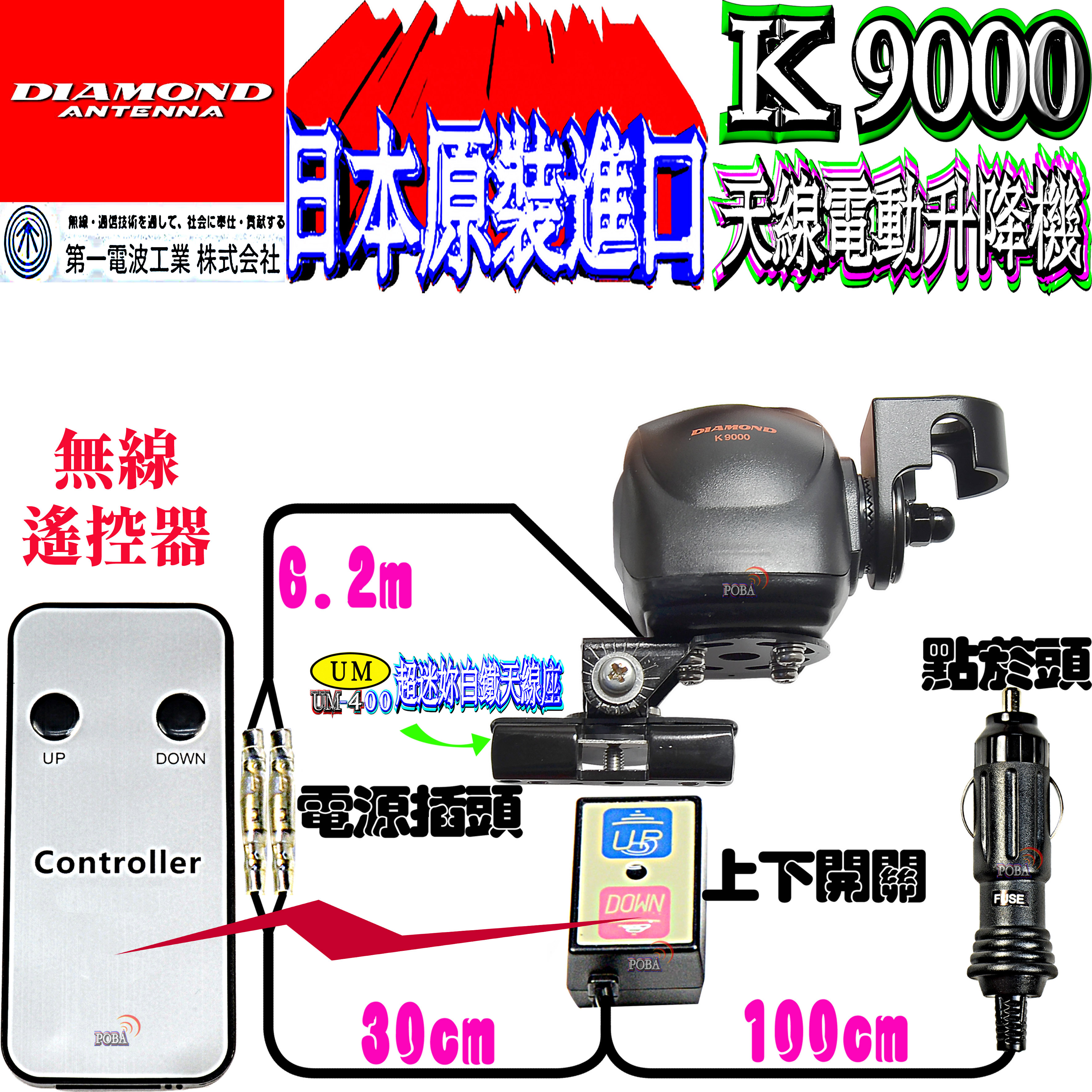 電動基台 MOTOR DRIVE MOUNT K9000/電動基台 Amazon.com: 鑽石天線K9000 系列移動馬達驅動支架K9000LRM