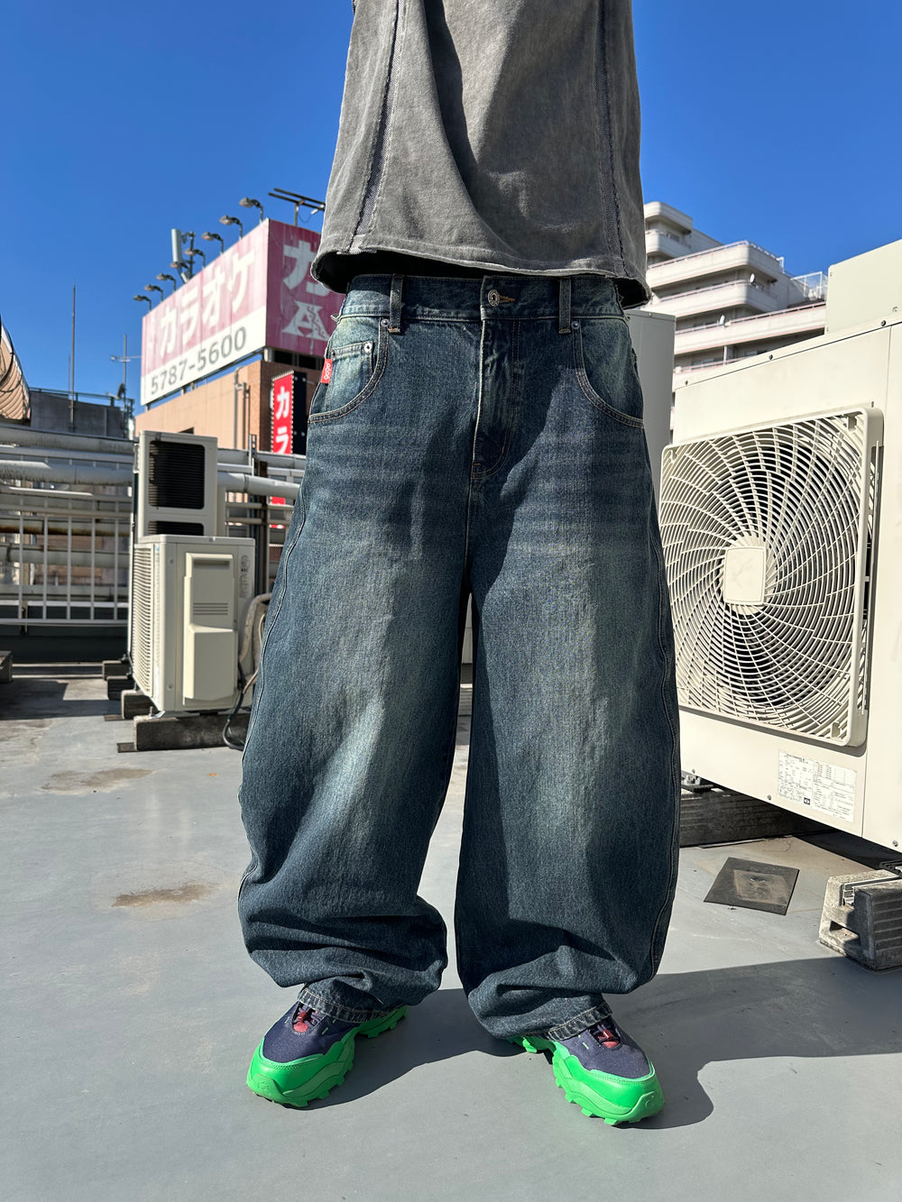 日貨代購CITY】2025SS 9090 King Logo Slub Denim Buggy Pants