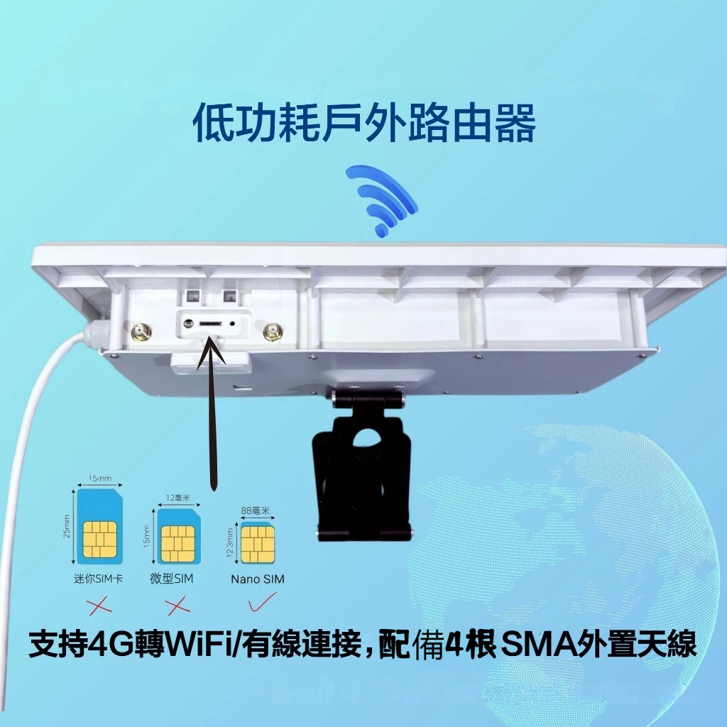 4GWIFI6 太陽能插SIM卡路由器戶外防水路由器環保新能源路由器帶有線網路輸出簡易安裝環保節能4G路由器| 蝦皮購物