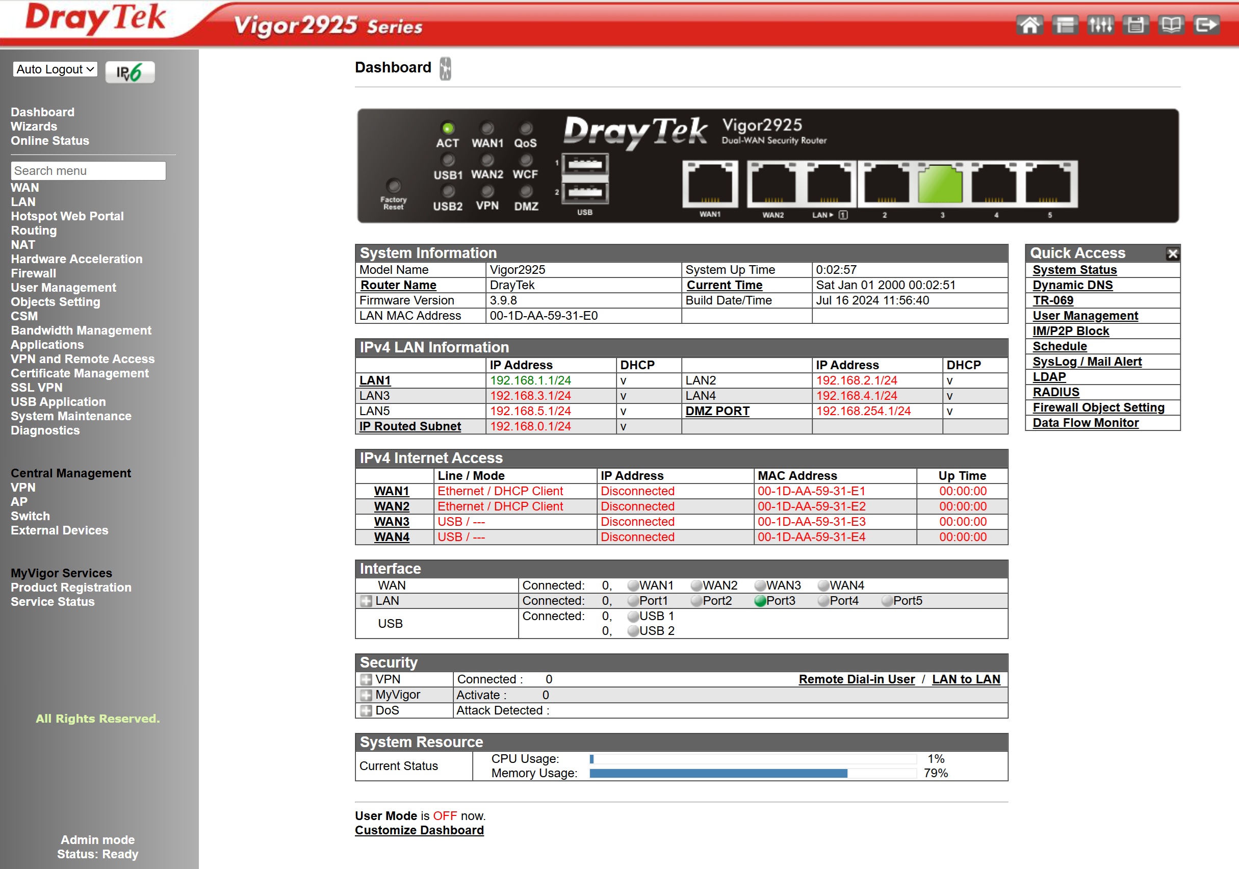 居易 DrayTek Vigor 2925 VPN Gigabit 路由器 防火牆 | 蝦皮購物