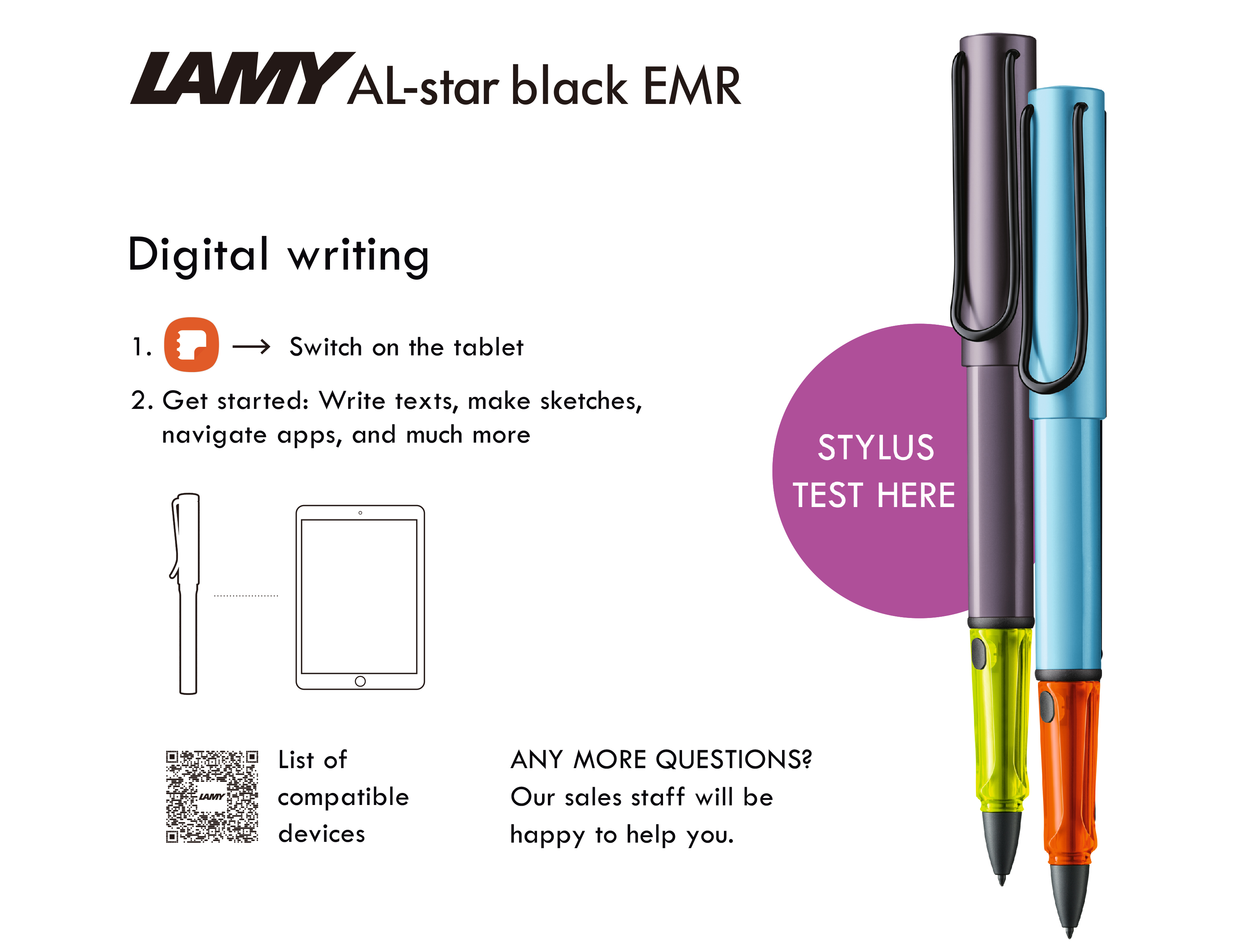  LAMY EMR 數位電磁式觸控筆 / AL star 恆星系列-單寧藍0.35mm PC/EL - 官方直營旗艦館 