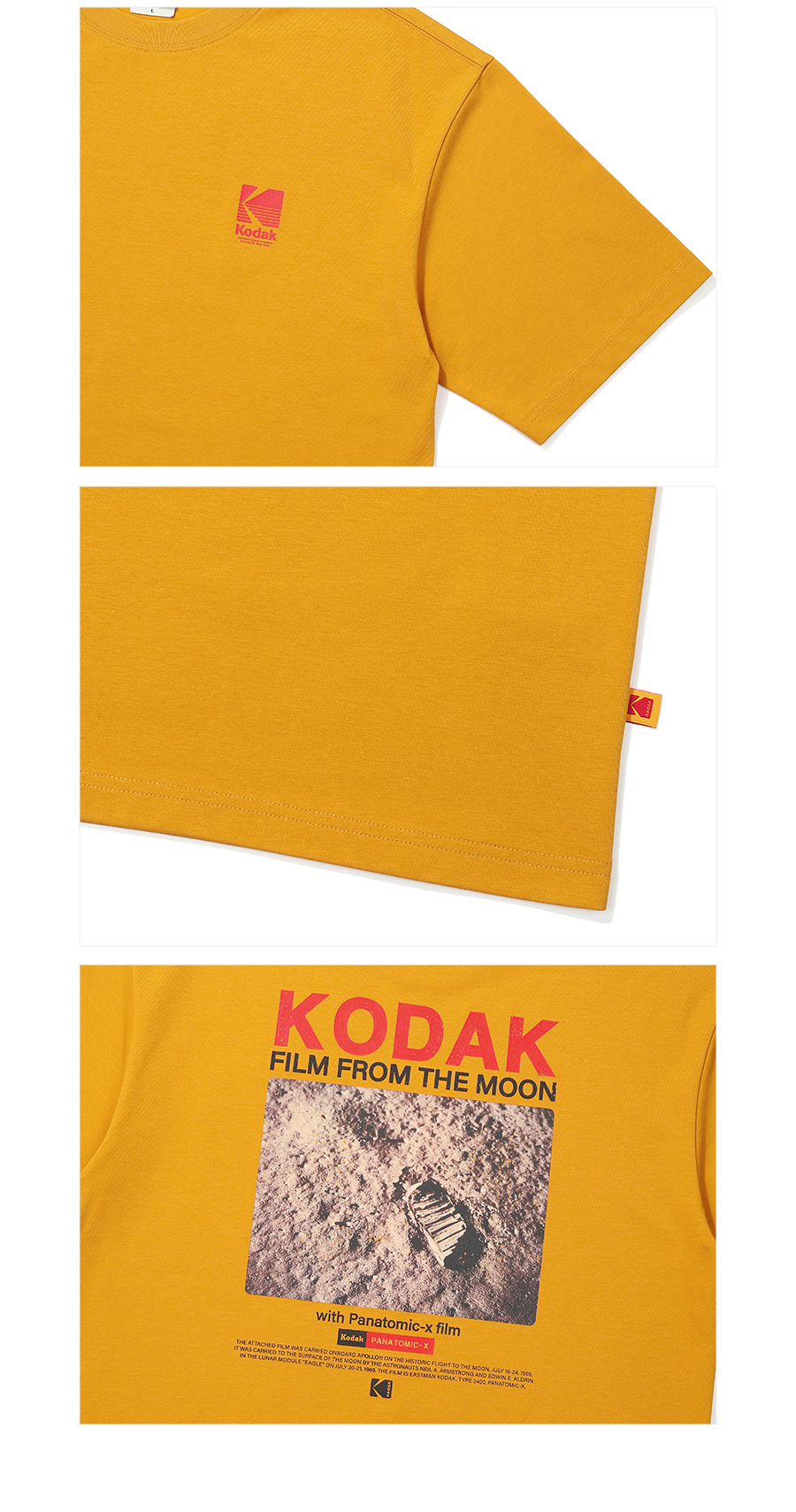 KODAK Apparel】APOLLO11系列_Sorona底片機能T T恤(黑/黃/白