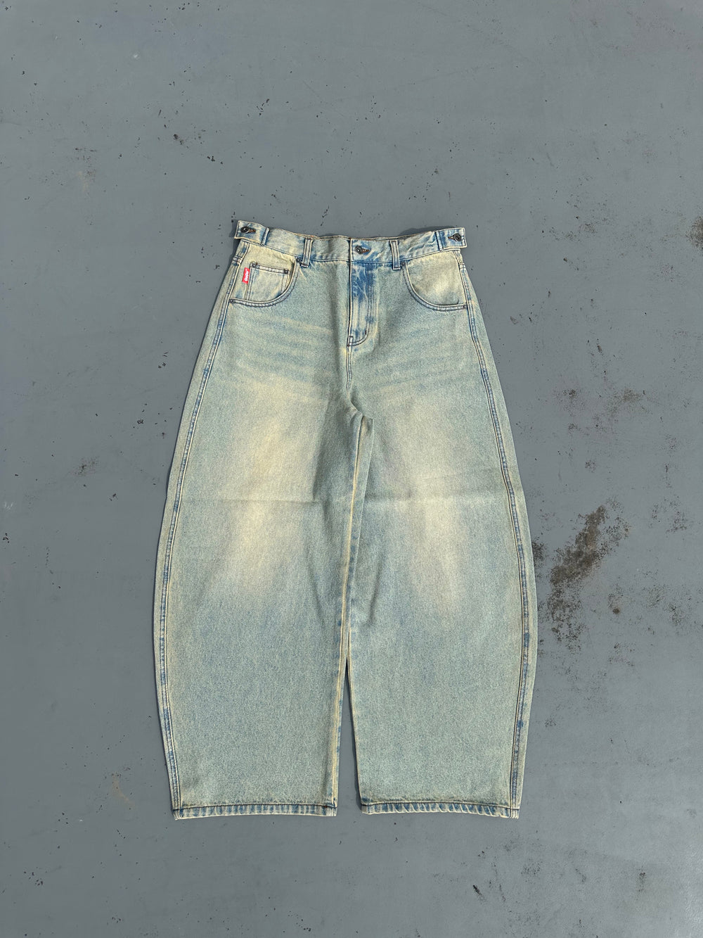 日貨代購CITY】2025SS 9090 King Logo Slub Denim Buggy Pants 日貨代購CITY】2025SS 9090 King Logo Slub Denim Buggy Pants