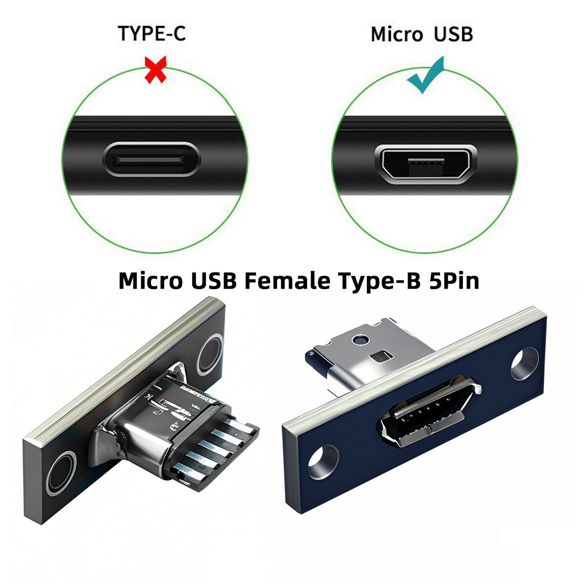 (一組有5個) DIY OEM 5針Micro USB母座連接器 Micro USB焊線式面板PC板USB2.0腳位 | 蝦皮購物