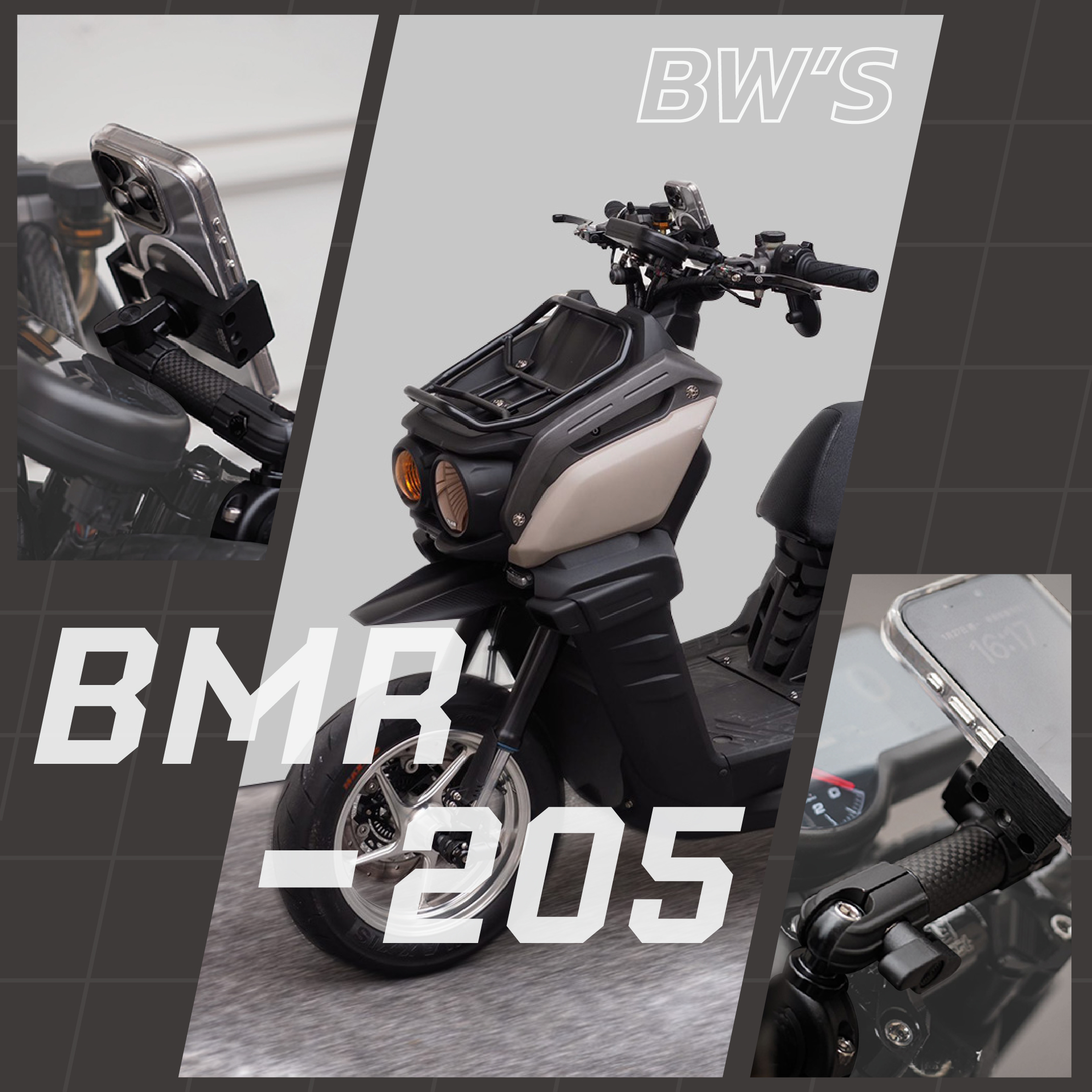 【ONYX】 機車手機架 全鋁合金支架 置中手機架 裸把手機架 機車龍頭手把手機支架 | 蝦皮購物