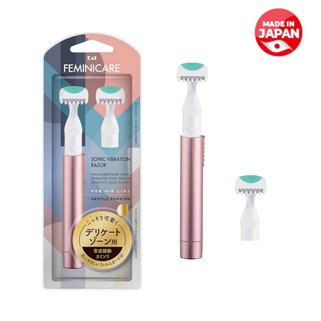 FEMINICARE Sonic Vibration Razor VIO區域貼心除毛刀 - 溫和女性電動刮毛刀 (1件) | 蝦皮購物