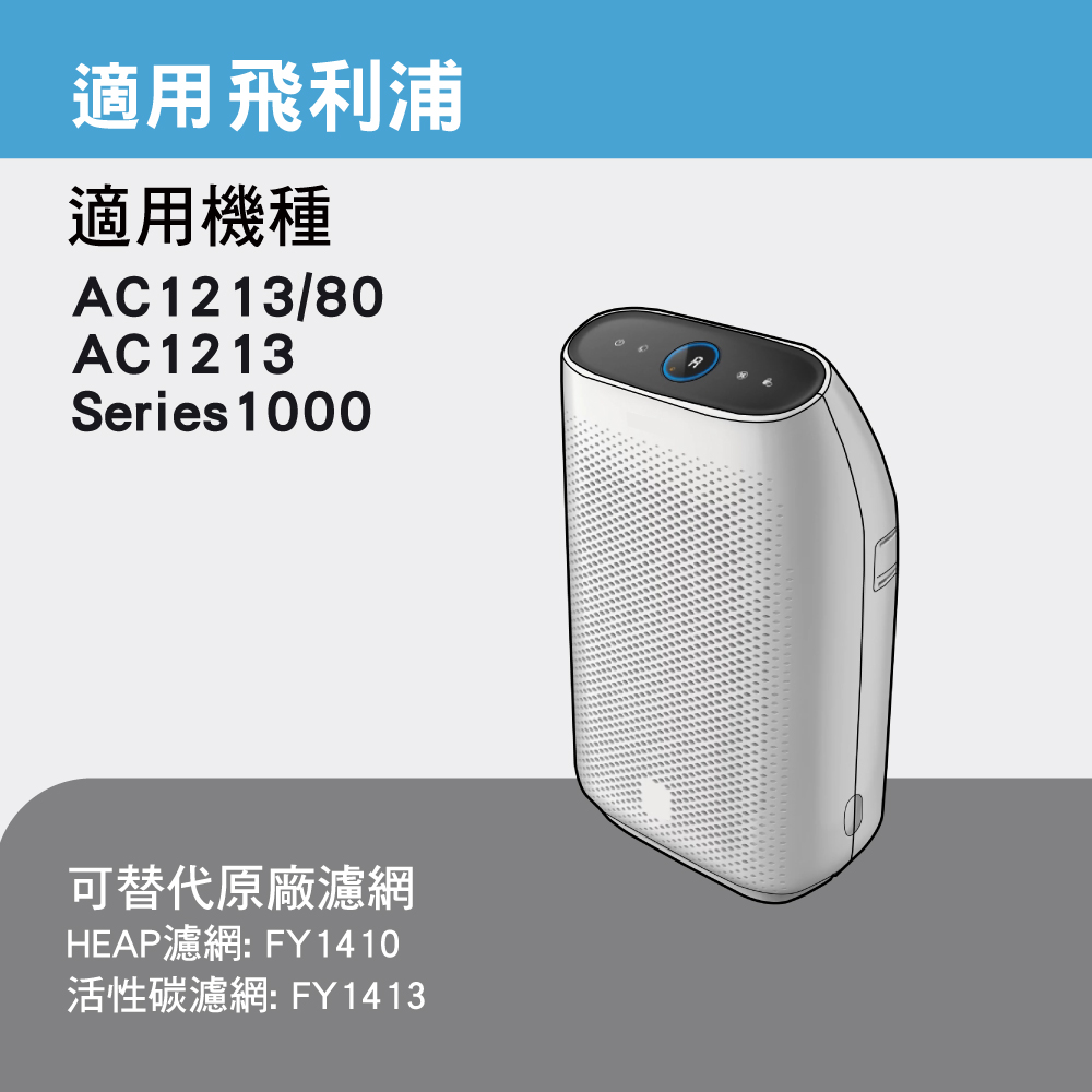適用PHILIPS飛利浦 AC1213 AC1213/80 舒眠抗敏空氣清淨機 FY1410 HEPA+活性碳濾網 濾芯 | 蝦皮購物