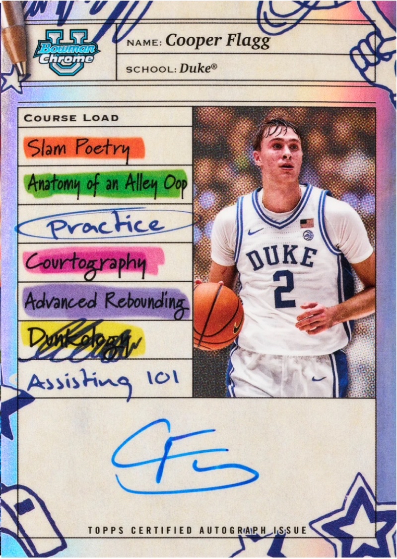 最後一盒 Cooper Flagg 美國大學籃球chrome卡盒保兩張簽名 抽NCAA 1st卡 | 蝦皮購物