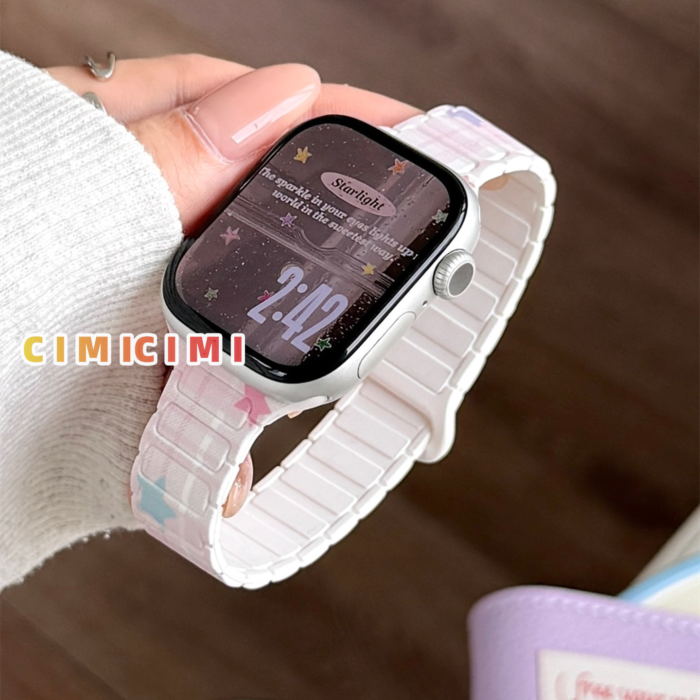 🔥星星人！卡通格紋 Apple Watch 矽膠替換帶 磁吸設計 多色任選 適用 S9/S8/SE3代 44/42mm | 蝦皮購物