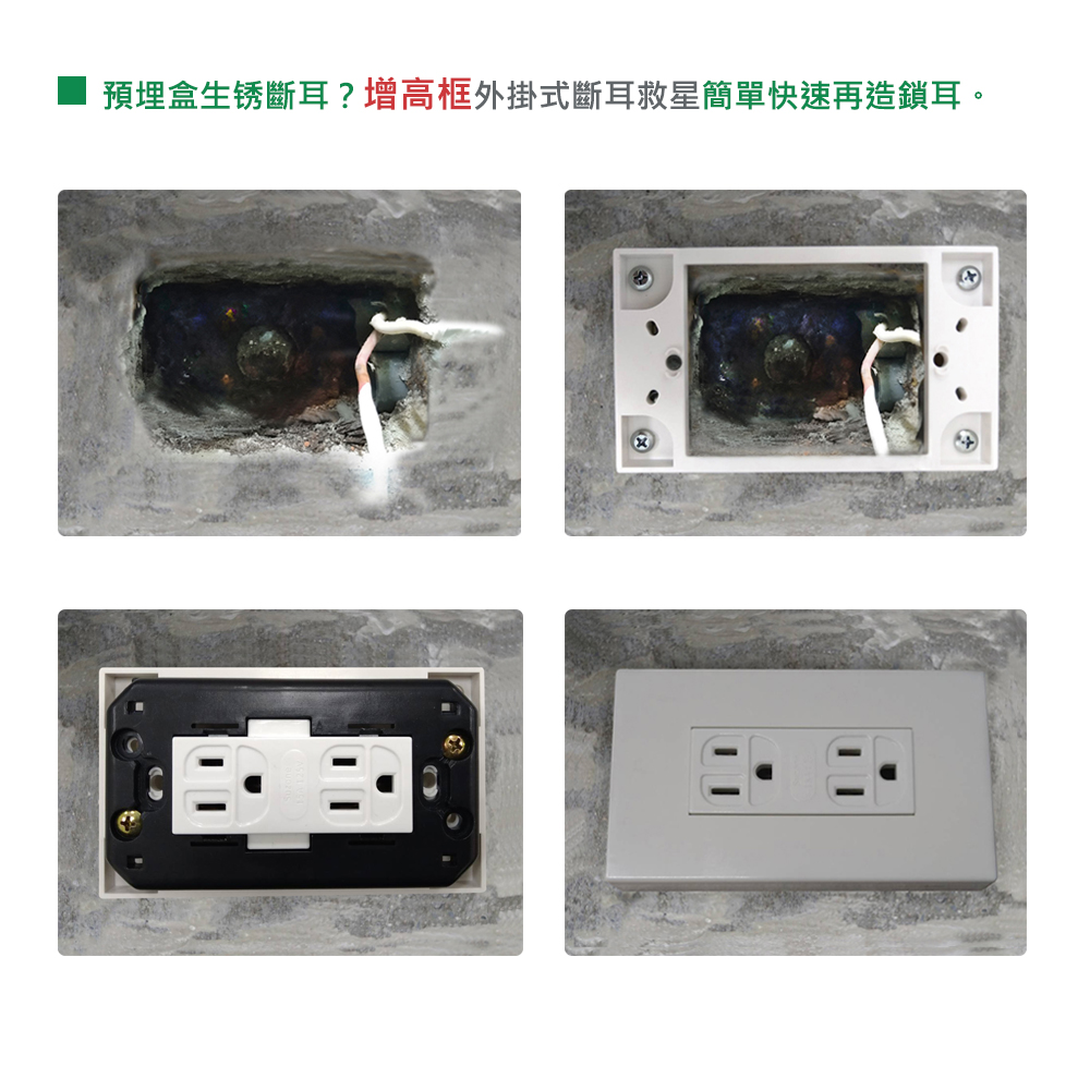 【樹榮電工SUZONE】一連開關插座增高框(平光黑/深灰消)/明盒框/外掛式斷耳救星/台灣製造 | 蝦皮購物